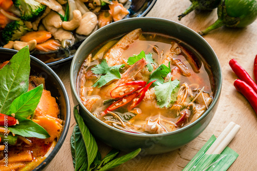 Delicious Asian food, for deliver at home, dinner with family and friends