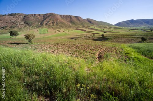 Landscape and nature around Khorramabad County, western Iran. One stop during a roadtrip in Iran. Hiking tours in the mountains and waterfalls. Bisheh, Lorestan Province. photo