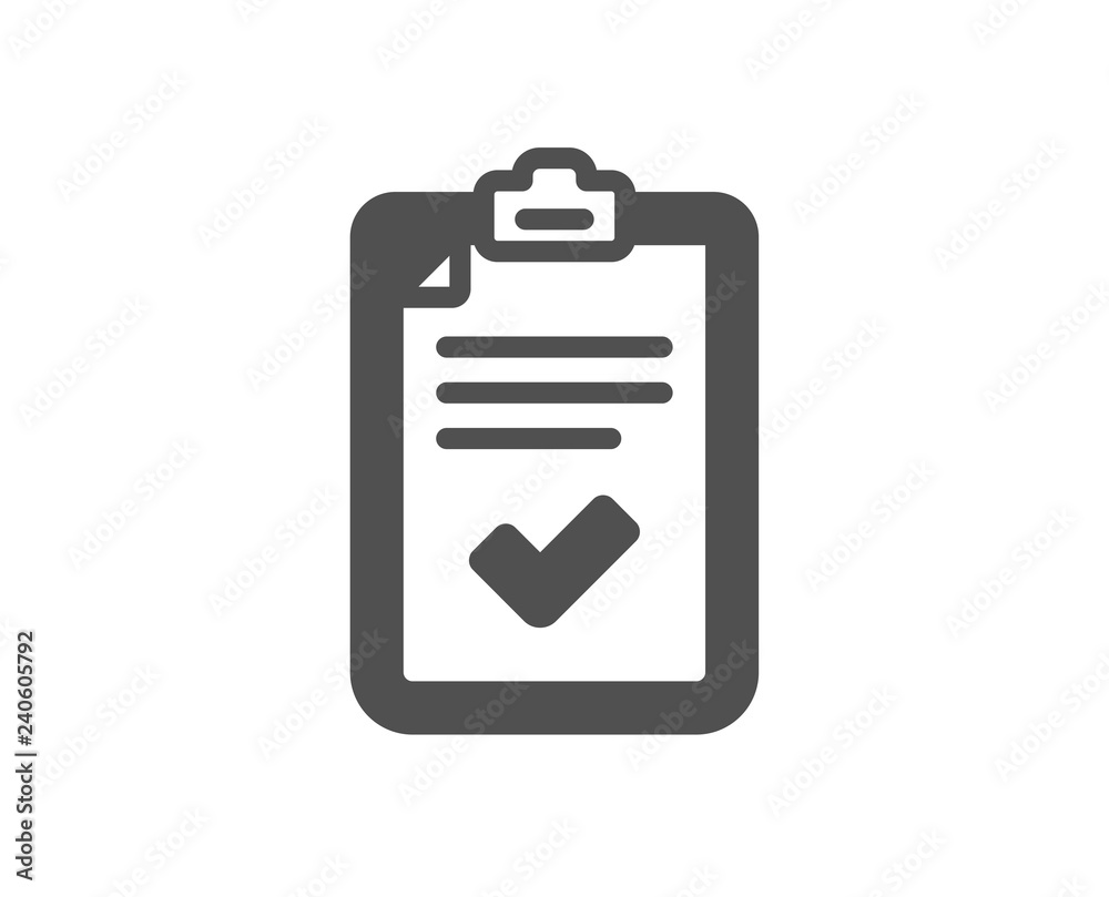 Checklist icon. Survey report sign. Business review symbol. Quality design element. Classic style icon. Vector Checklist icon. Survey report sign. Business review symbol. Quality design element. Classic style icon. Vector