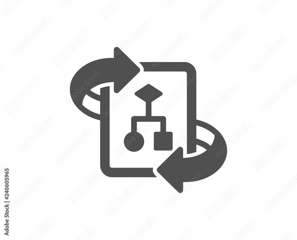 Technical algorithm icon. Project documentation sign. Quality design element. Classic style icon. Vector Technical algorithm icon. Project documentation sign. Quality design element. Classic style icon. Vector