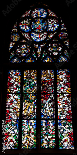 Catholic cathedral multi-colored stained glass