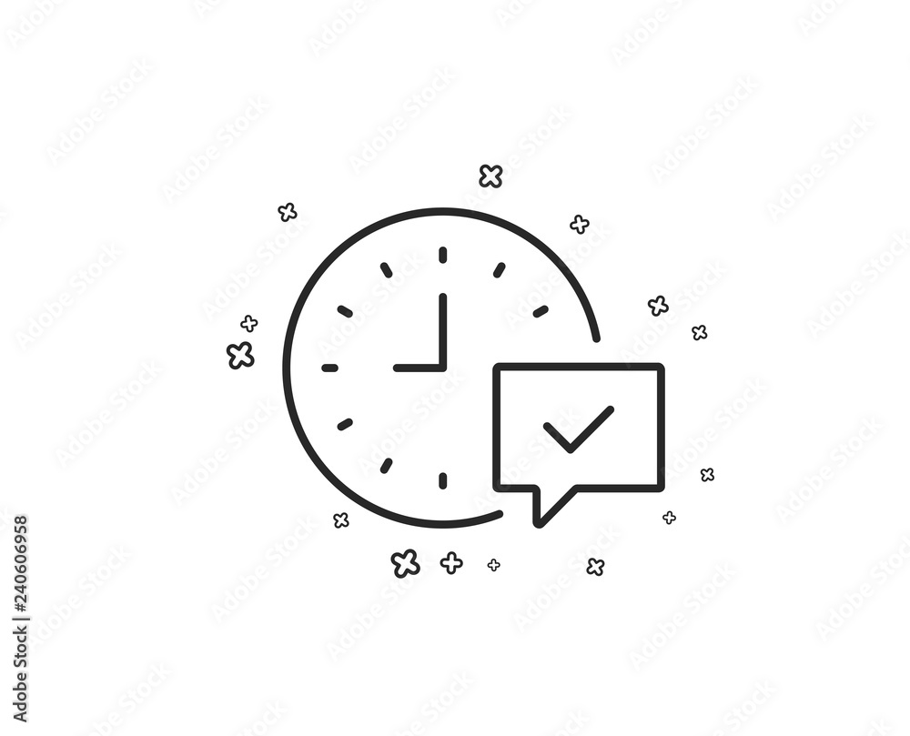 Time line icon. Select alarm sign. Geometric shapes. Random cross elements. Linear Select alarm icon design. Vector Time line icon. Select alarm sign. Geometric shapes. Random cross elements. Linear Select alarm icon design. Vector