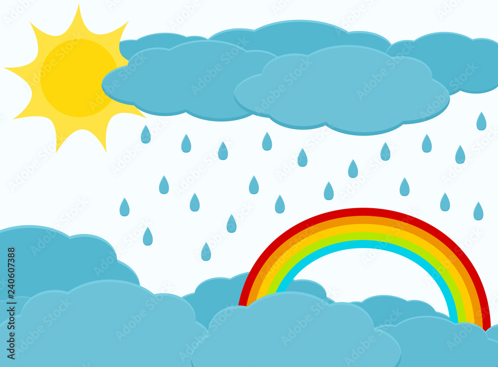 Rain Cartoon Background