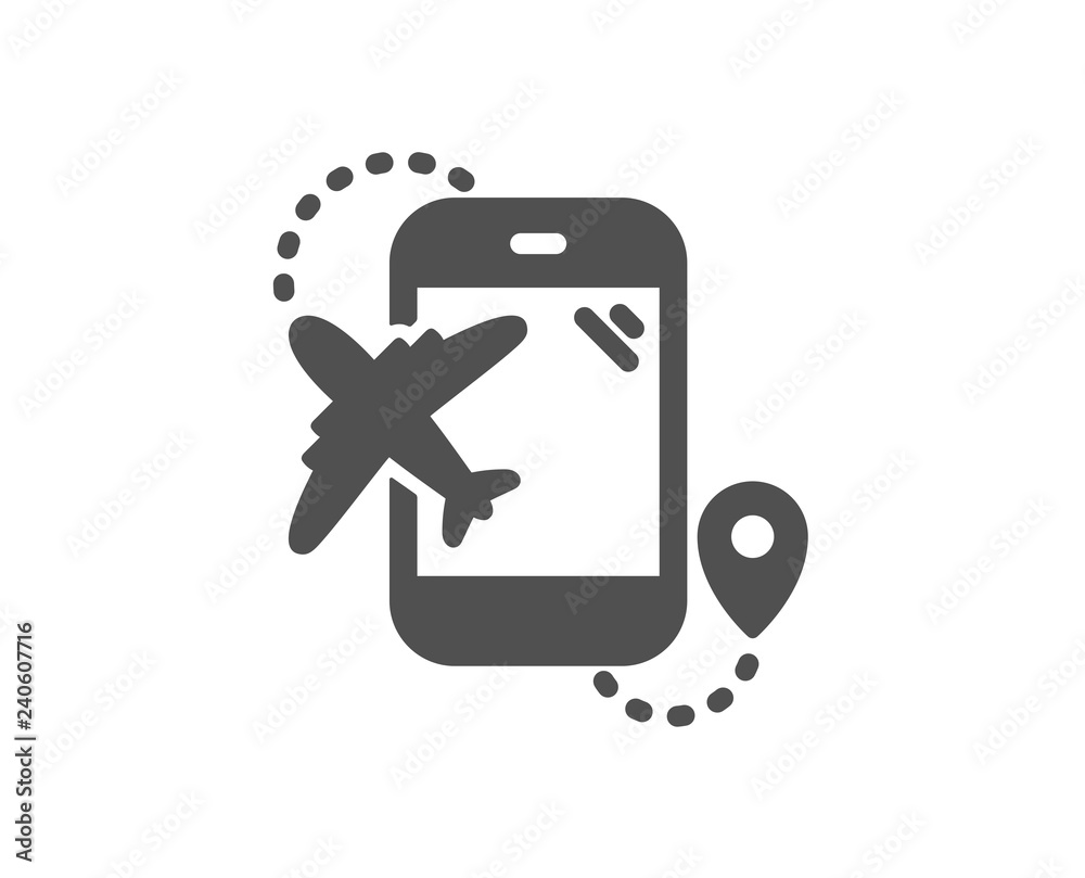 Airplane travel icon. Trip flight destination sign. Holidays symbol. Quality design element. Classic style icon. Vector Airplane travel icon. Trip flight destination sign. Holidays symbol. Quality design element. Classic style icon. Vector