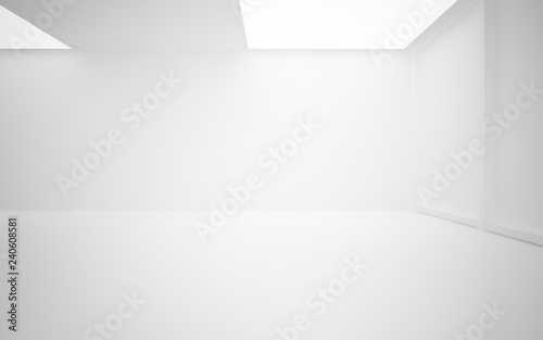 Wallpaper Mural Abstract white interior multilevel public space with neon lighting. 3D illustration and rendering. Torontodigital.ca