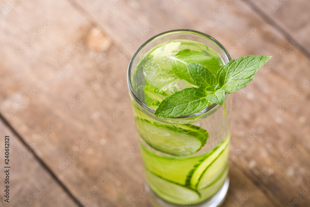 Fresh cucumber and mint in glass. Detox water. Health Fresh cucumber and mint in glass. Detox water. Health