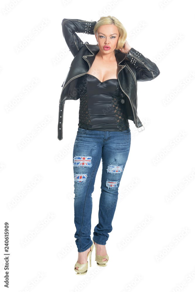 Portrait of beautiful woman posing isolated on white Portrait of beautiful woman posing isolated on white