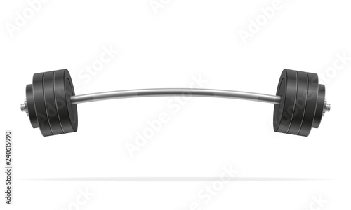 metal barbell for muscle building in gym vector illustration