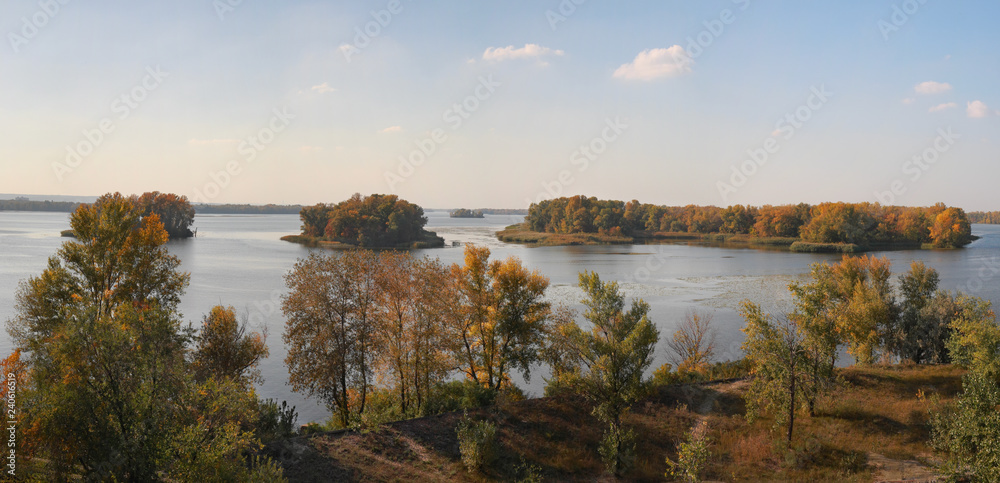 Panorama, islands on the river