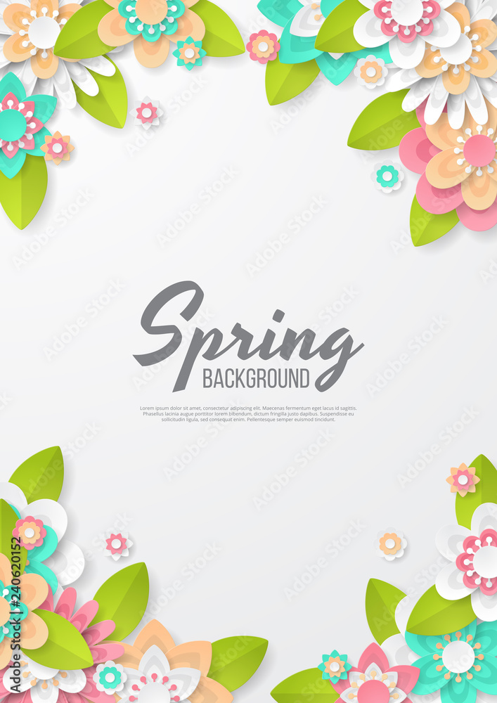 Spring background with beautiful colorful flower. Can be used for template, banners, wallpaper, flyers, invitation, posters, brochure, voucher discount. Vector illustration Spring background with beautiful colorful flower. Can be used for template, banners, wallpaper, flyers, invitation, posters, brochure, voucher discount. Vector illustration