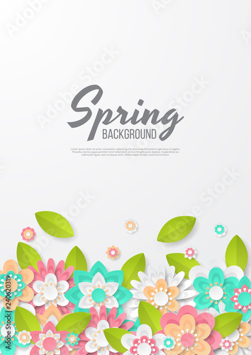 Spring background with beautiful colorful flower. Can be used for template, banners, wallpaper, flyers, invitation, posters, brochure, voucher discount. Vector illustration