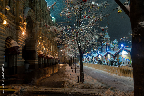 evening Moscow before the advent of the new year, Christmas © kurtov