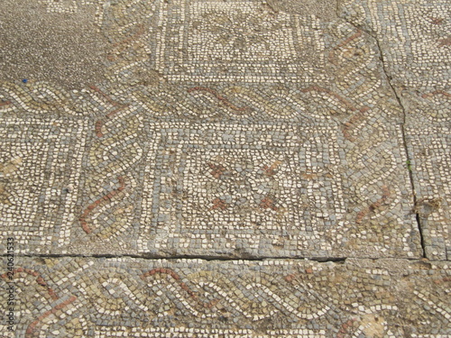 Close up of an ancient Roman mosaic - Tipaza photo