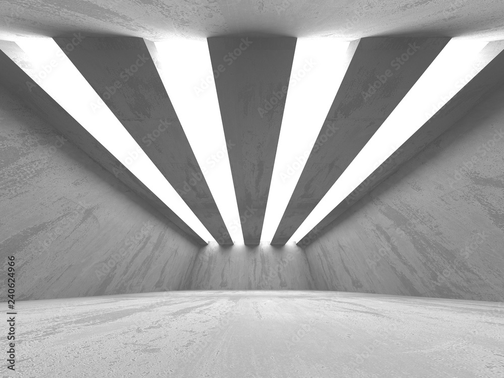Dark concrete empty room. Modern architecture design Dark concrete empty room. Modern architecture design