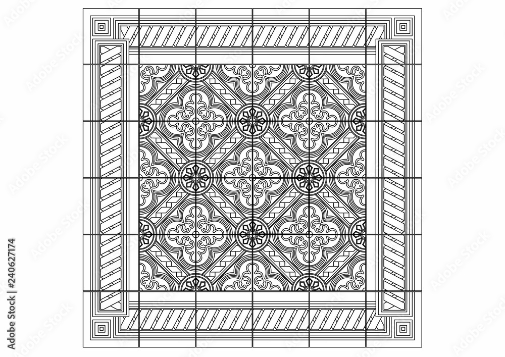 Drawing of a large carpet