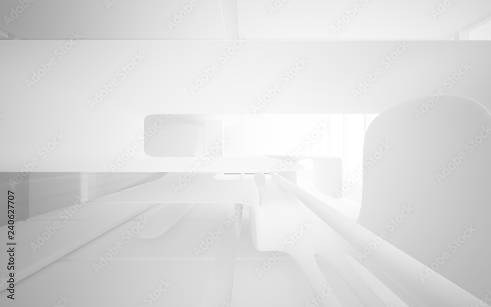 White smooth abstract architectural background. 3D illustration and rendering White smooth abstract architectural background. 3D illustration and rendering