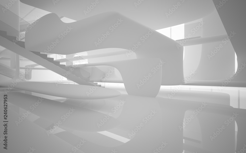 White smooth abstract architectural background. 3D illustration and rendering White smooth abstract architectural background. 3D illustration and rendering