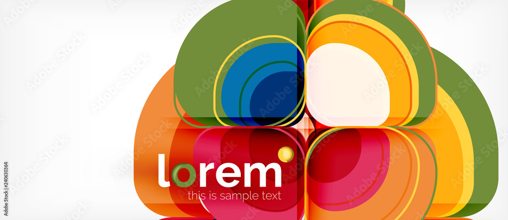 Round triangles geometric shapes composition Round triangles geometric shapes composition