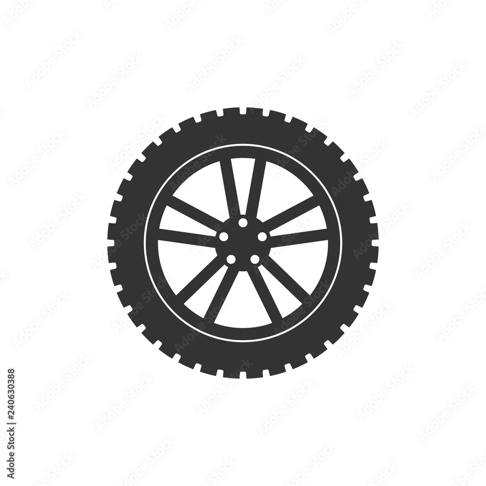 Transport tire icon. Vector illustration, flat design. Transport tire icon. Vector illustration, flat design.