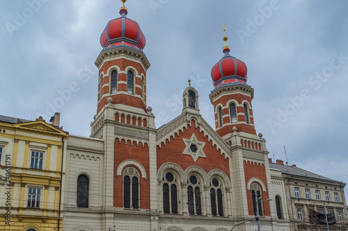 View of the Great Synagogue in Pilsen (Plzen), Czech Republic