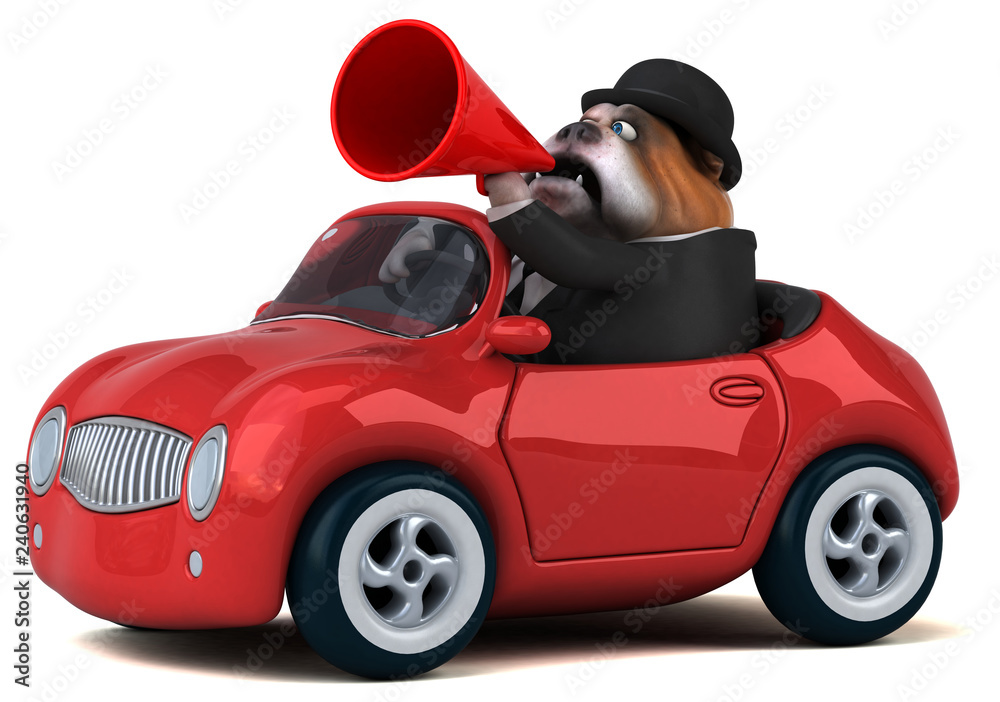 Fun bulldog - 3D Illustration Fun bulldog - 3D Illustration