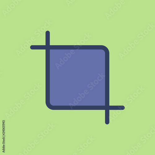 Flat icon crop isolated on green background. Vector illustration.