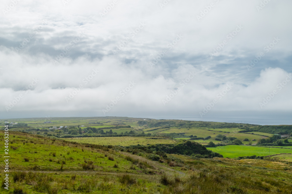 View Irish Landscape from above Irische Landschaft von oben