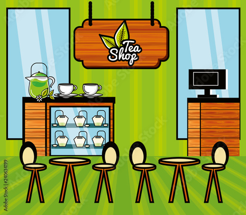 tea shop scene restaurant