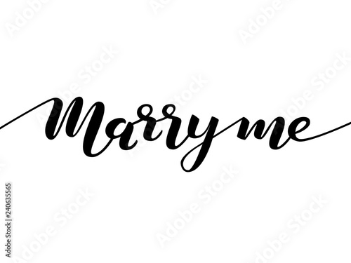 Marry me lettering. Vector illustration