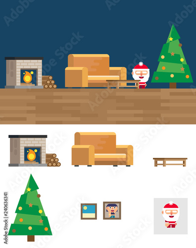 Flat Design Salon Noël