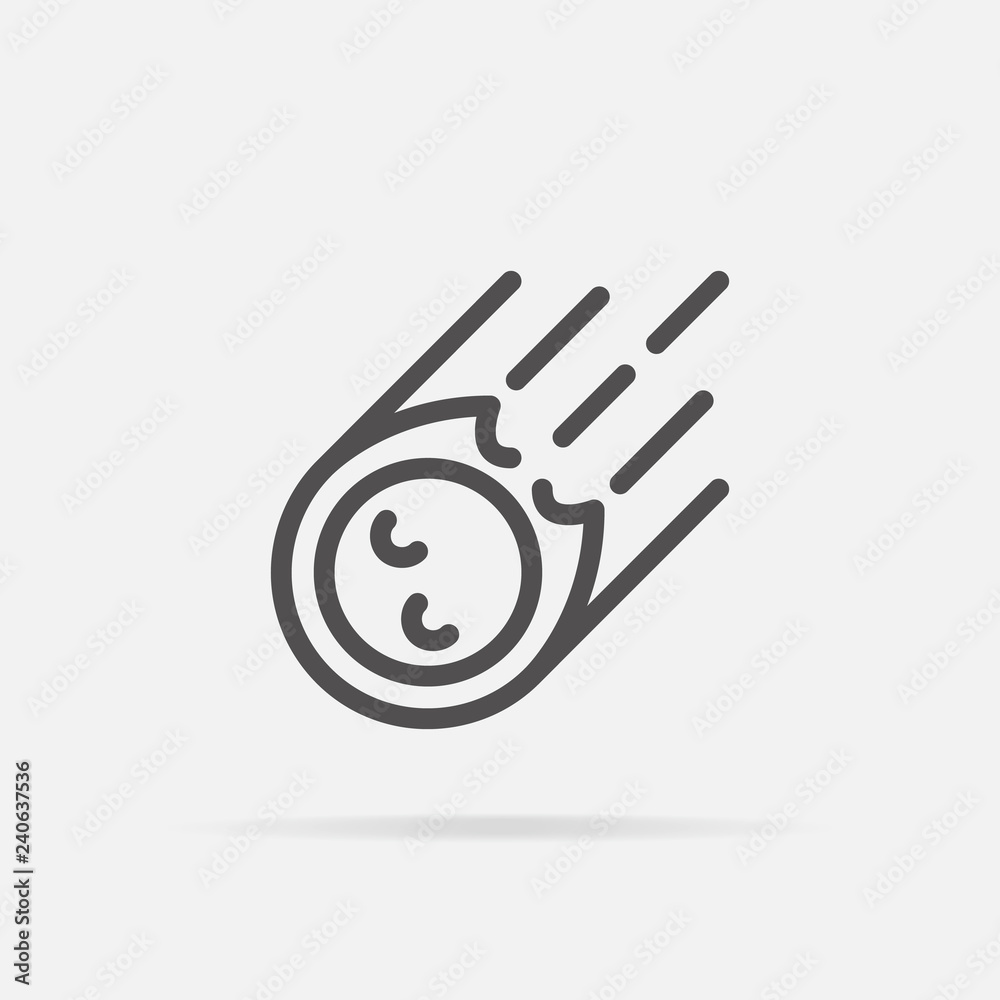 Meteorite icon in line style. Meteorite icon in line style.