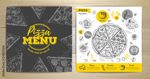 Vintage pizza menu design