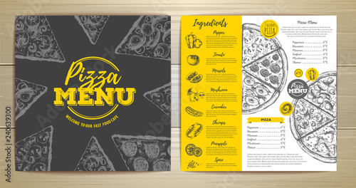 Vintage pizza menu design