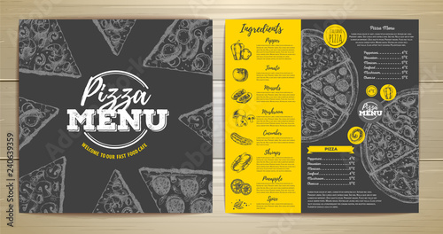 Vintage pizza menu design