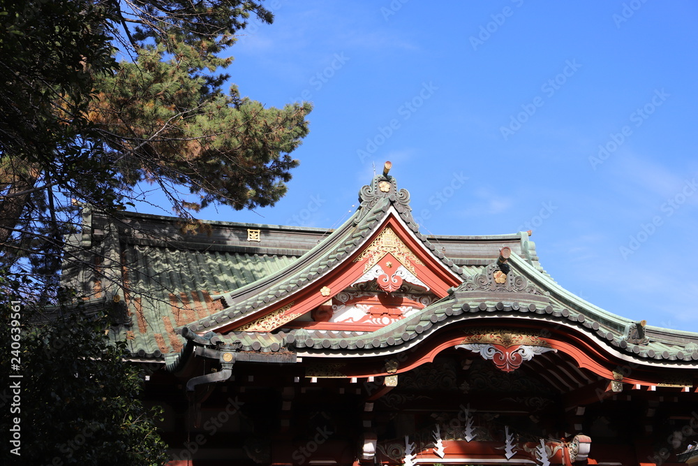 千葉県の法華経寺の屋根