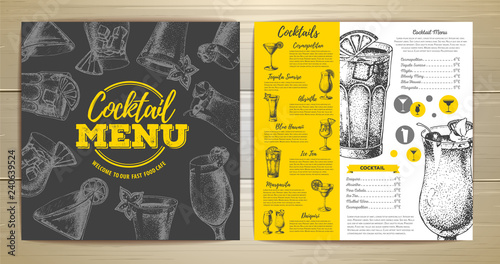 Vintage cocktail menu design