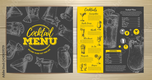 Vintage cocktail menu design