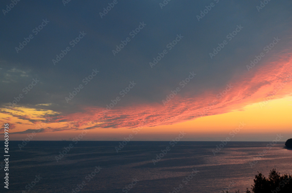 Sunset cliff baltic sea
