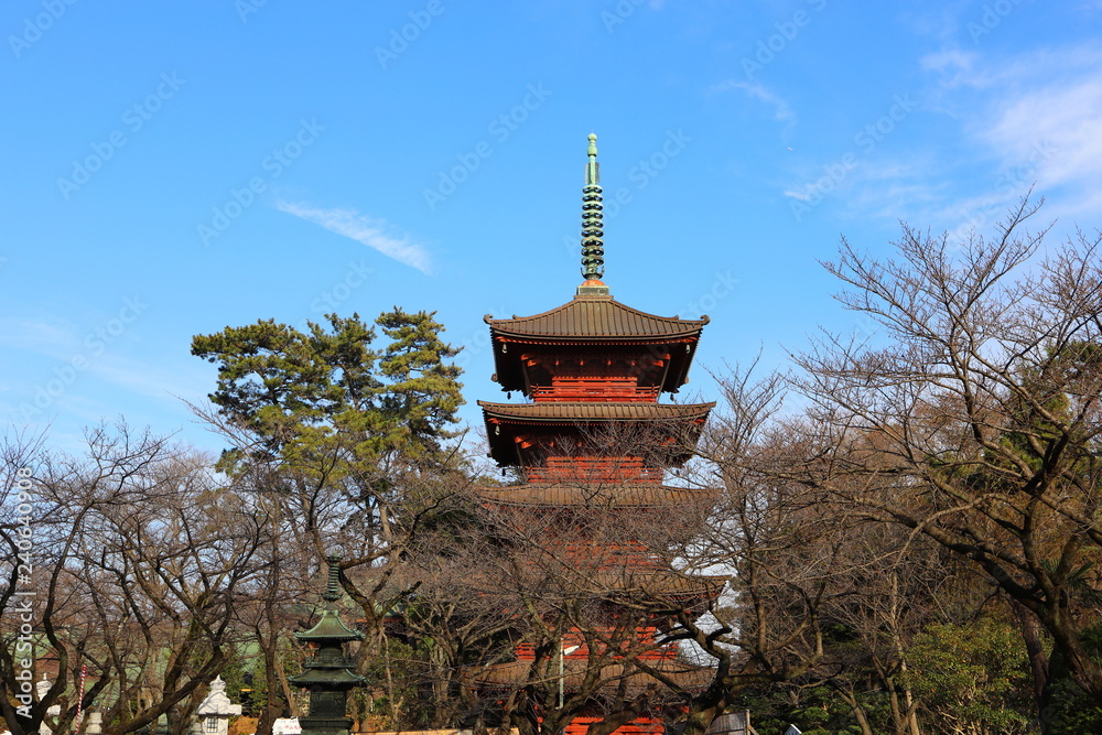 日本の千葉県の法華経時の五重塔