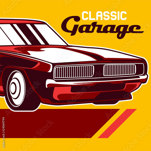 American muscle cars label  vector muscle car icon - Vector 