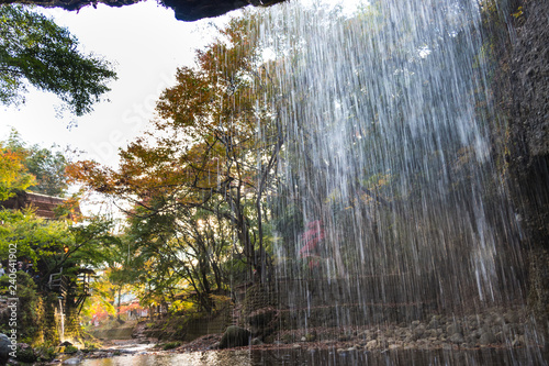 Autumn leaves around Tsukimachi waterfall in Kuji district  Daigo-town  Ibaraki prefecture  Japan