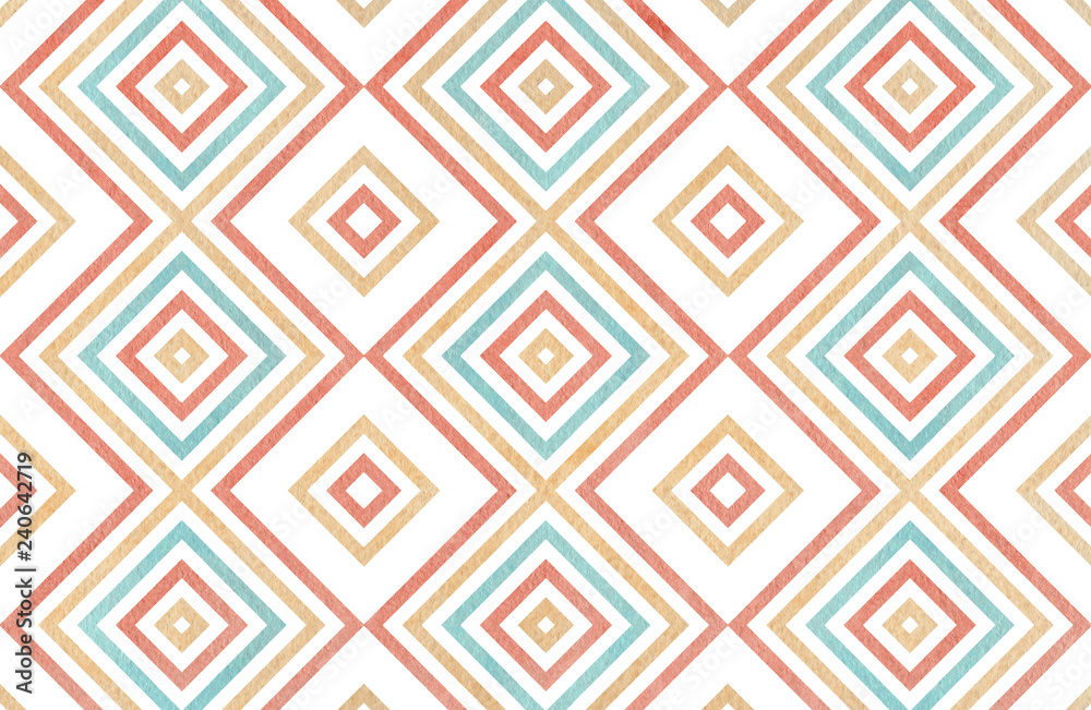 Watercolor geometrical pattern. Watercolor geometrical pattern.