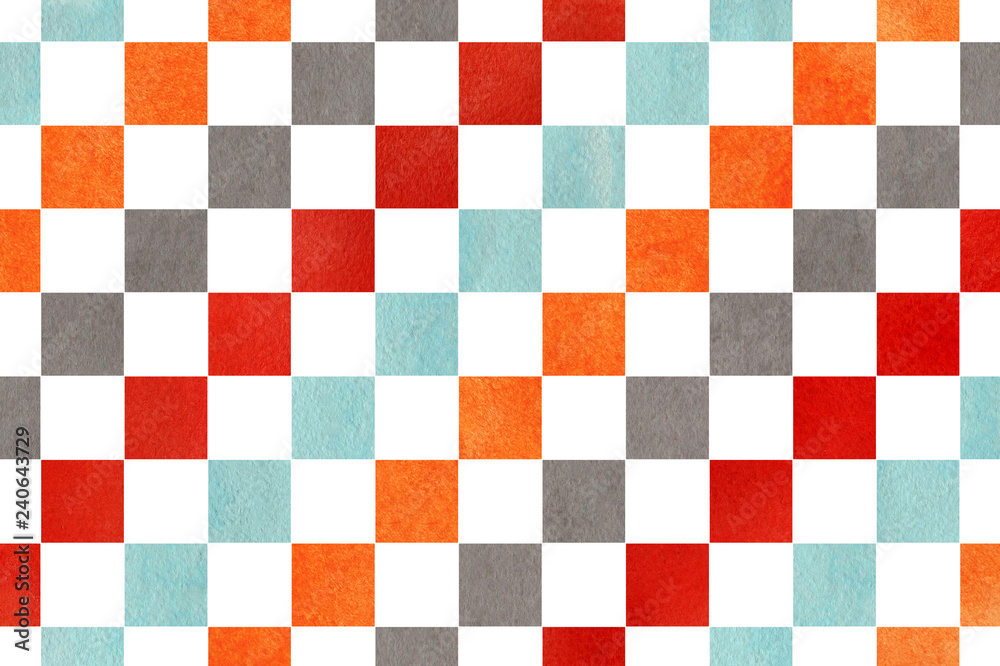 Watercolor square pattern. Watercolor square pattern.