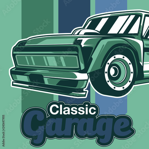 Original vector illustration of an American muscle car