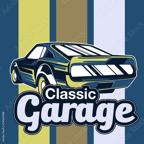 Original vector illustration of an American muscle car