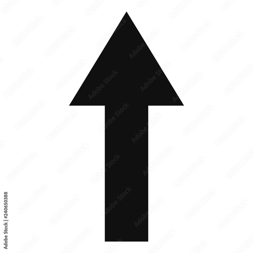 Arrow up vector icon on a white background. An isolated flat icon illustration of arrow up with nobody. Arrow up vector icon on a white background. An isolated flat icon illustration of arrow up with nobody.