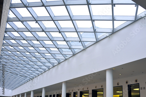 Arc polycarbonate canopy and reinforced concrete construction