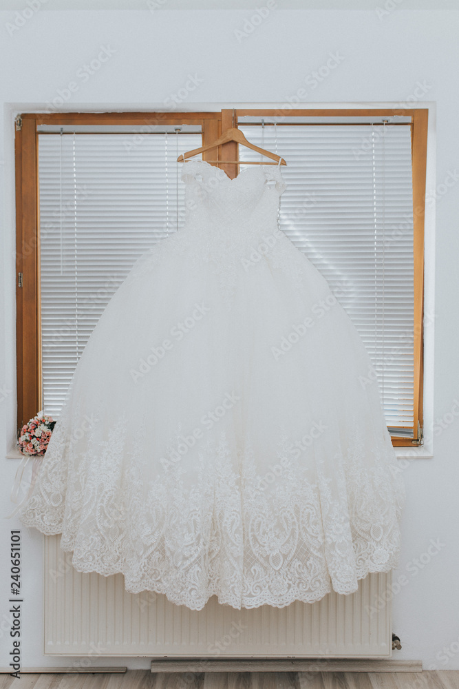 details of wedding dress