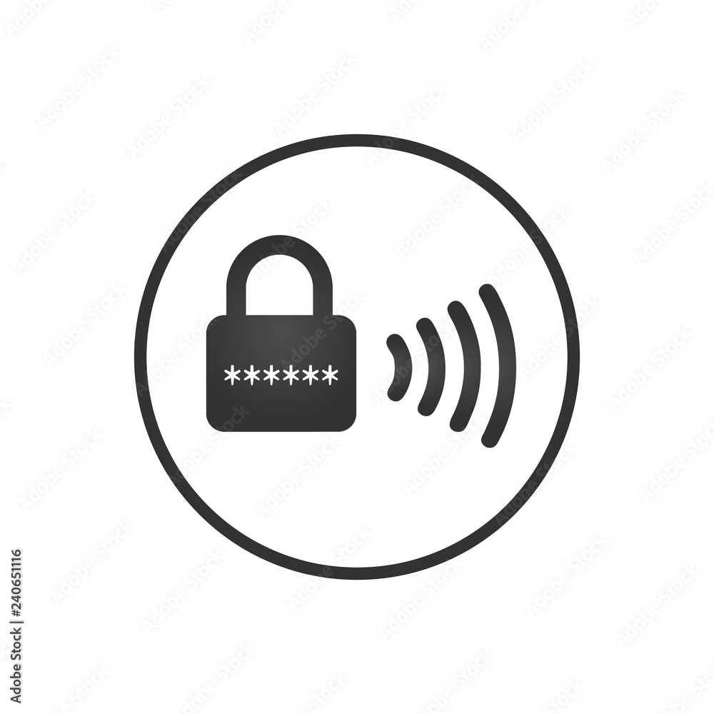 Vecteur Stock Wireless lock icon, smart lock security system. Vector  illustration isolated on white background. | Adobe Stock