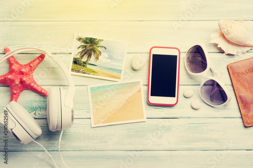 Travel vacation and music concept